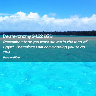 Picture 02 - Deuteronomy 24:22 BSB - Remember that you were slaves in the land of - Bible Verse Picture