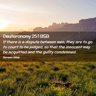 Picture 02 - Deuteronomy 25:1 BSB - If there is a dispute between men, they are to go - Bible Verse Picture