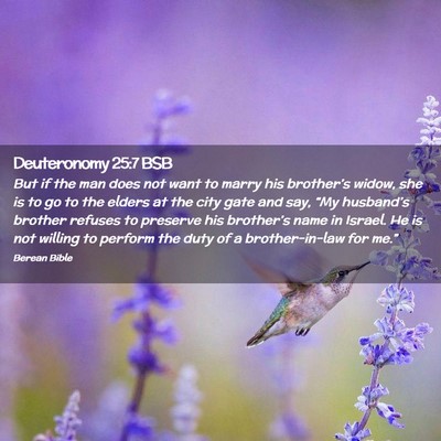 Picture 02 - Deuteronomy 25:7 BSB - But if the man does not want to marry his - Bible Verse Picture