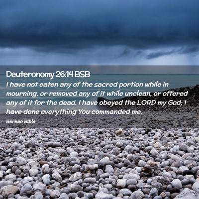 Picture 02 - Deuteronomy 26:14 BSB - I have not eaten any of the sacred portion while - Bible Verse Picture