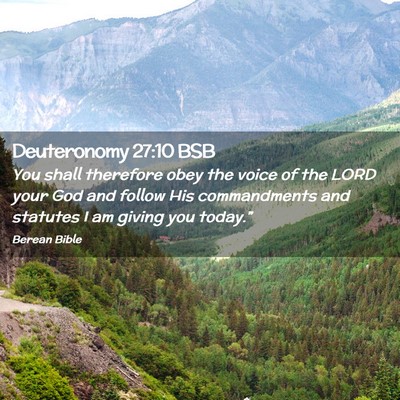 Picture 02 - Deuteronomy 27:10 BSB - You shall therefore obey the voice of the LORD - Bible Verse Picture