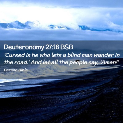 Picture 02 - Deuteronomy 27:18 BSB - ‘Cursed is he who lets a blind man wander in - Bible Verse Picture