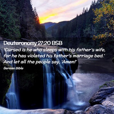 Picture 02 - Deuteronomy 27:20 BSB - ‘Cursed is he who sleeps with his father’s - Bible Verse Picture