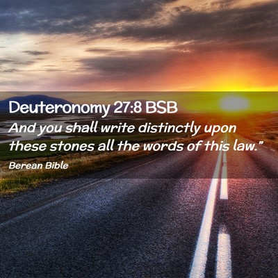 Picture 02 - Deuteronomy 27:8 BSB - And you shall write distinctly upon these stones - Bible Verse Picture