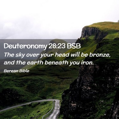 Picture 02 - Deuteronomy 28:23 BSB - The sky over your head will be bronze, and the - Bible Verse Picture