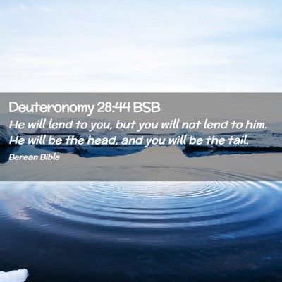 Picture 02 - Deuteronomy 28:44 BSB - He will lend to you, but you will not lend to - Bible Verse Picture
