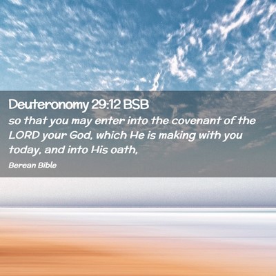 Picture 02 - Deuteronomy 29:12 BSB - so that you may enter into the covenant of the - Bible Verse Picture