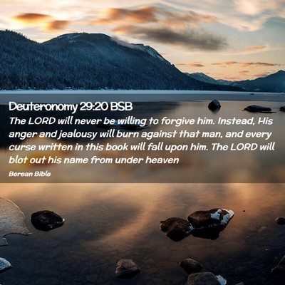Picture 02 - Deuteronomy 29:20 BSB - The LORD will never be willing to forgive him. - Bible Verse Picture