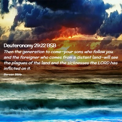 Picture 02 - Deuteronomy 29:22 BSB - Then the generation to come—your sons who - Bible Verse Picture