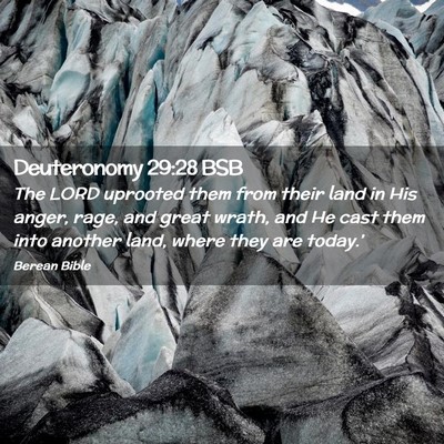 Picture 02 - Deuteronomy 29:28 BSB - The LORD uprooted them from their land in His - Bible Verse Picture
