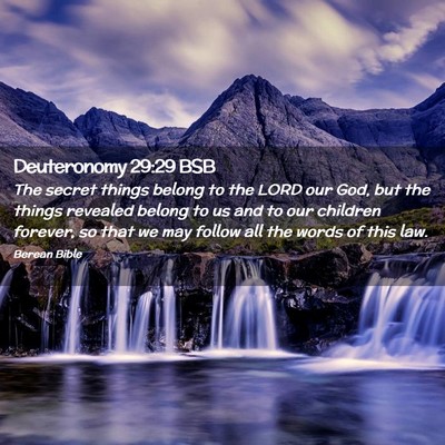 Picture 02 - Deuteronomy 29:29 BSB - The secret things belong to the LORD our God, but - Bible Verse Picture