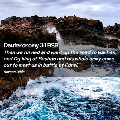 Picture 02 - Deuteronomy 3:1 BSB - Then we turned and went up the road to Bashan, - Bible Verse Picture