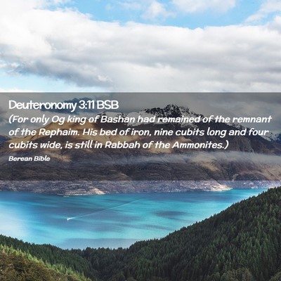 Picture 02 - Deuteronomy 3:11 BSB - (For only Og king of Bashan had remained of the - Bible Verse Picture
