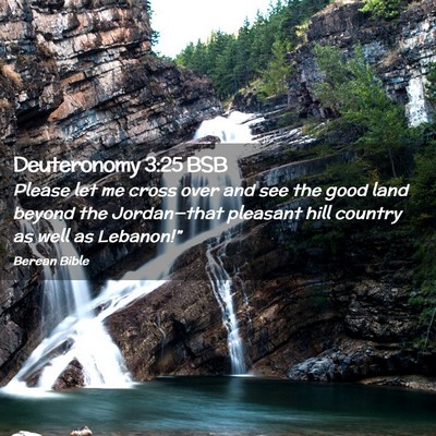 Picture 02 - Deuteronomy 3:25 BSB - Please let me cross over and see the good land - Bible Verse Picture
