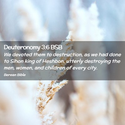 Picture 02 - Deuteronomy 3:6 BSB - We devoted them to destruction, as we had done to - Bible Verse Picture