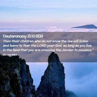 Picture 02 - Deuteronomy 31:13 BSB - Then their children who do not know the law will - Bible Verse Picture
