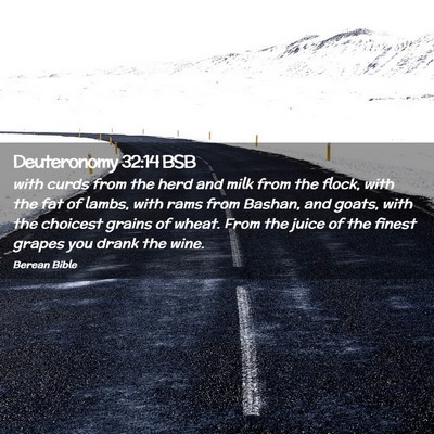 Picture 02 - Deuteronomy 32:14 BSB - with curds from the herd and milk from the flock, - Bible Verse Picture