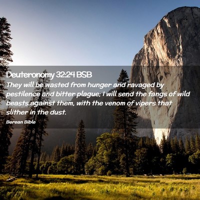 Picture 02 - Deuteronomy 32:24 BSB - They will be wasted from hunger and ravaged by - Bible Verse Picture