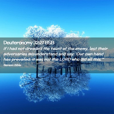 Picture 02 - Deuteronomy 32:27 BSB - if I had not dreaded the taunt of the enemy, lest - Bible Verse Picture