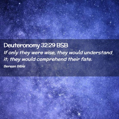 Picture 02 - Deuteronomy 32:29 BSB - If only they were wise, they would understand it; - Bible Verse Picture