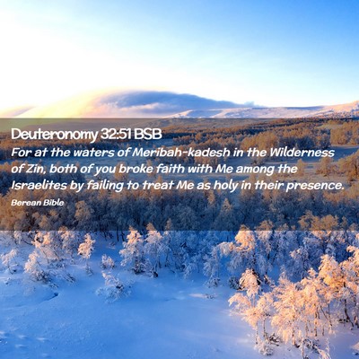 Picture 02 - Deuteronomy 32:51 BSB - For at the waters of Meribah-kadesh in the - Bible Verse Picture