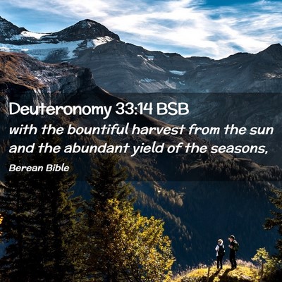 Picture 02 - Deuteronomy 33:14 BSB - with the bountiful harvest from the sun and the - Bible Verse Picture