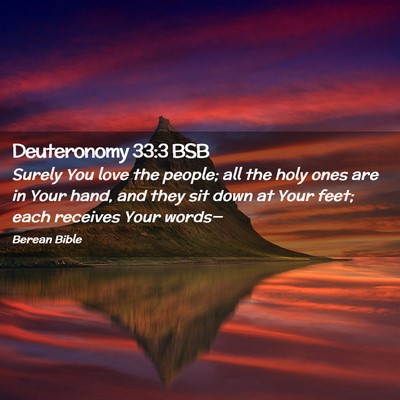 Picture 02 - Deuteronomy 33:3 BSB - Surely You love the people; all the holy ones are - Bible Verse Picture