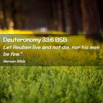 Picture 02 - Deuteronomy 33:6 BSB - Let Reuben live and not die, nor his men be - Bible Verse Picture