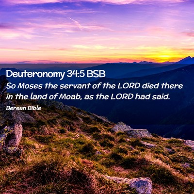 Picture 02 - Deuteronomy 34:5 BSB - So Moses the servant of the LORD died there in - Bible Verse Picture