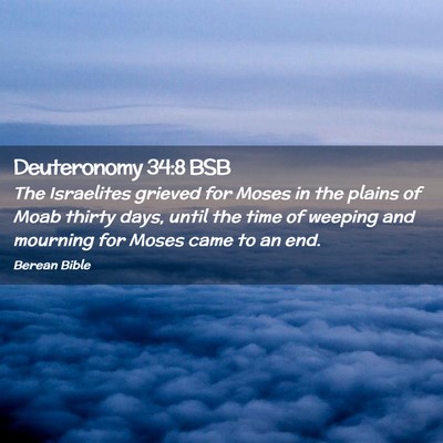 Picture 02 - Deuteronomy 34:8 BSB - The Israelites grieved for Moses in the plains of - Bible Verse Picture