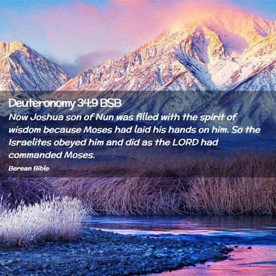 Picture 02 - Deuteronomy 34:9 BSB - Now Joshua son of Nun was filled with the spirit - Bible Verse Picture