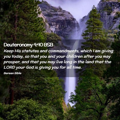 Picture 02 - Deuteronomy 4:40 BSB - Keep His statutes and commandments, which I am - Bible Verse Picture