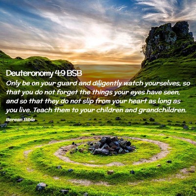 Picture 02 - Deuteronomy 4:9 BSB - Only be on your guard and diligently watch - Bible Verse Picture
