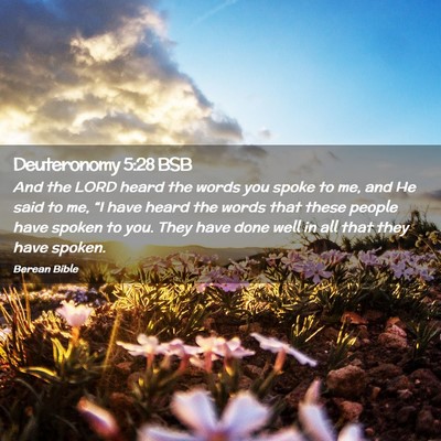 Picture 02 - Deuteronomy 5:28 BSB - And the LORD heard the words you spoke to me, and - Bible Verse Picture