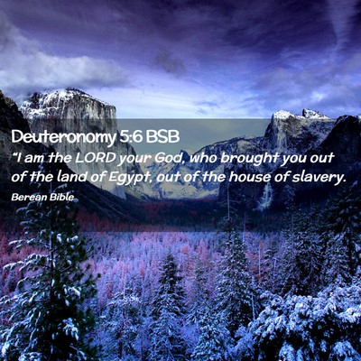 Picture 02 - Deuteronomy 5:6 BSB - “I am the LORD your God, who brought you out of - Bible Verse Picture
