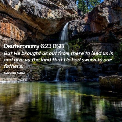 Picture 02 - Deuteronomy 6:23 BSB - But He brought us out from there to lead us in - Bible Verse Picture