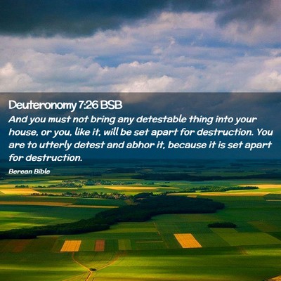 Picture 02 - Deuteronomy 7:26 BSB - And you must not bring any detestable thing into - Bible Verse Picture
