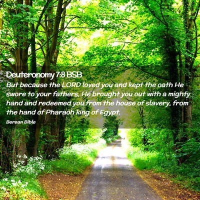 Picture 02 - Deuteronomy 7:8 BSB - But because the LORD loved you and kept the oath - Bible Verse Picture