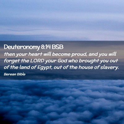 Picture 02 - Deuteronomy 8:14 BSB - then your heart will become proud, and you will - Bible Verse Picture