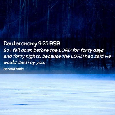 Picture 02 - Deuteronomy 9:25 BSB - So I fell down before the LORD for forty days and - Bible Verse Picture