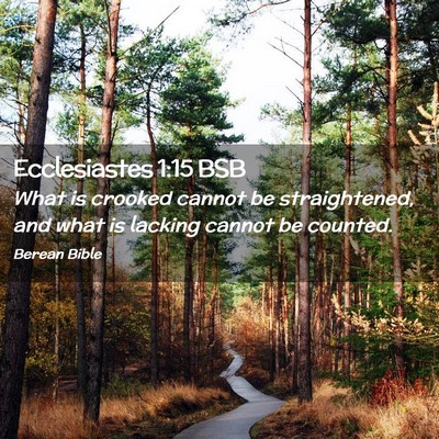 Picture 02 - Ecclesiastes 1:15 BSB - What is crooked cannot be straightened, and what - Bible Verse Picture
