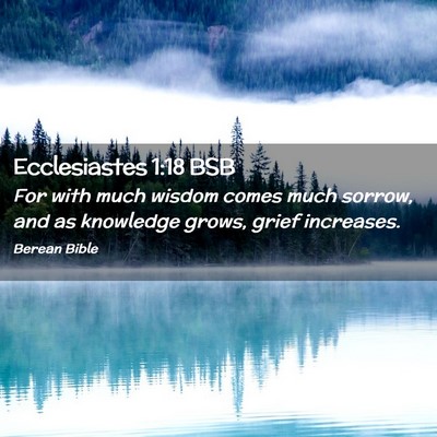 Picture 02 - Ecclesiastes 1:18 BSB - For with much wisdom comes much sorrow, and as - Bible Verse Picture