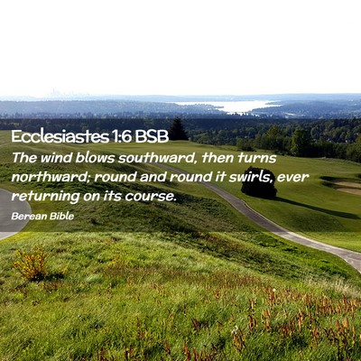 Picture 02 - Ecclesiastes 1:6 BSB - The wind blows southward, then turns northward; - Bible Verse Picture