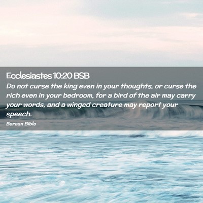 Picture 02 - Ecclesiastes 10:20 BSB - Do not curse the king even in your thoughts, or - Bible Verse Picture