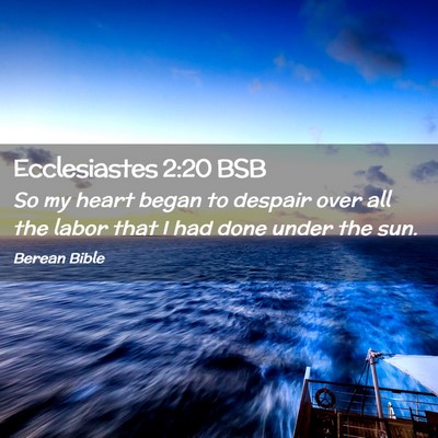 Picture 02 - Ecclesiastes 2:20 BSB - So my heart began to despair over all the labor - Bible Verse Picture