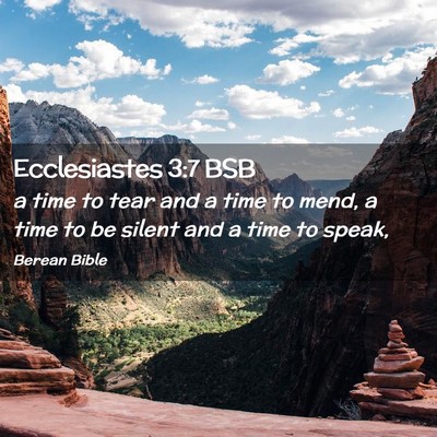 Picture 02 - Ecclesiastes 3:7 BSB - a time to tear and a time to mend, a time to be - Bible Verse Picture