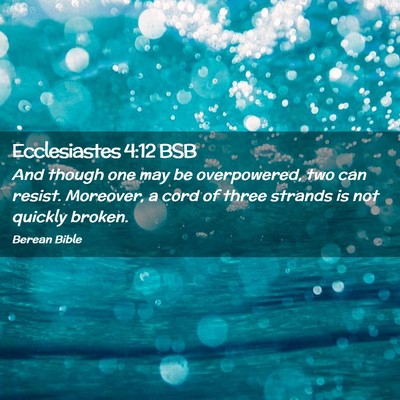 Picture 02 - Ecclesiastes 4:12 BSB - And though one may be overpowered, two can - Bible Verse Picture