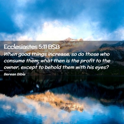 Picture 02 - Ecclesiastes 5:11 BSB - When good things increase, so do those who - Bible Verse Picture