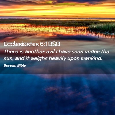 Picture 02 - Ecclesiastes 6:1 BSB - There is another evil I have seen under the sun, - Bible Verse Picture