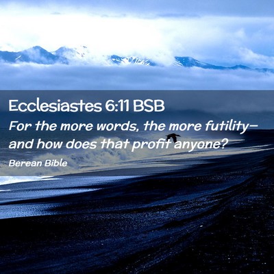 Picture 02 - Ecclesiastes 6:11 BSB - For the more words, the more futility—and how - Bible Verse Picture